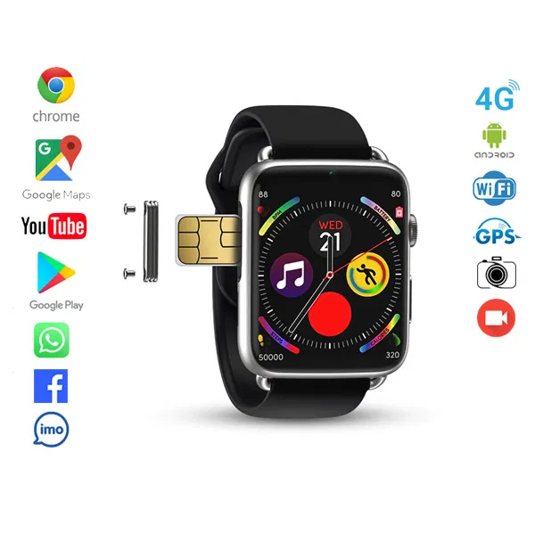 Eksklusiv klima svinge Smart Watch 4G Android 7.1 3GB Ram, 32GB Rom, WIFI, GPS, Bluetooth, 1.88  Inch IPS Screen Smartwatch - Tanziilaat
