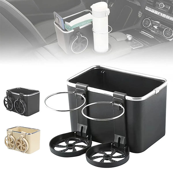 Car Armrest Storage Box With Cup Holder - Tanziilaat
