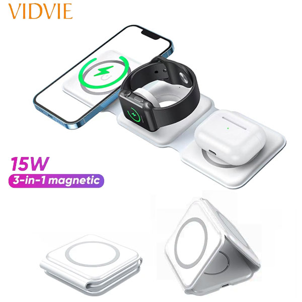 Foldable Magnetic Wireless Charging 3 in 1 Vidvie - Tanziilaat